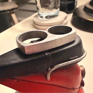 Double brushed silver ring